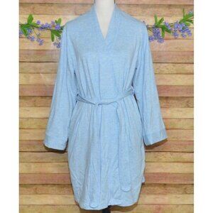 Charter Club Intimates Ladies Blue Soft French Terry Robe Size L Pockets Belt